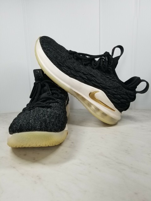 lebron 15 low black and gold