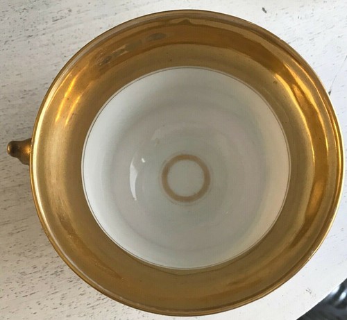 ANTIKE GROSSE ROSA PORZELLAN TEETASSE gold vergoldet Akzente handbemalt Blumen - Bild 5 von 6