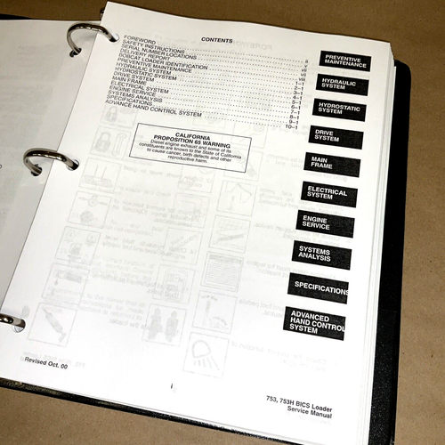 Bobcat 753 753H Skid Steer Loader Service Manual Shop Repair Std + High Flows - Picture 4 of 10