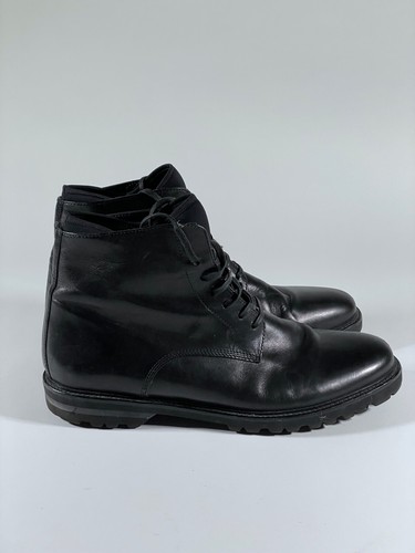 THEORY Black Leather Lug Sole Boots 