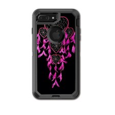 Skin Decal for Otterbox Defender iPhone 7 PLUS Case / Heart Pink Feather Dream