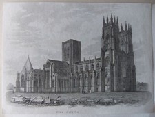  "York Minster", Yorkshire old engraving by J. & C. Walker