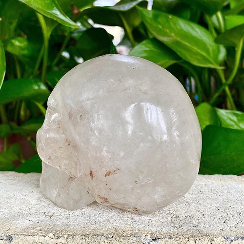 436G Natural Tea crystal Quartz hand Carved skull crystal Reiki healing - 第 9/12 張圖片