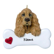 Cocker Spaniel Personalized Christmas Dog Ornament
