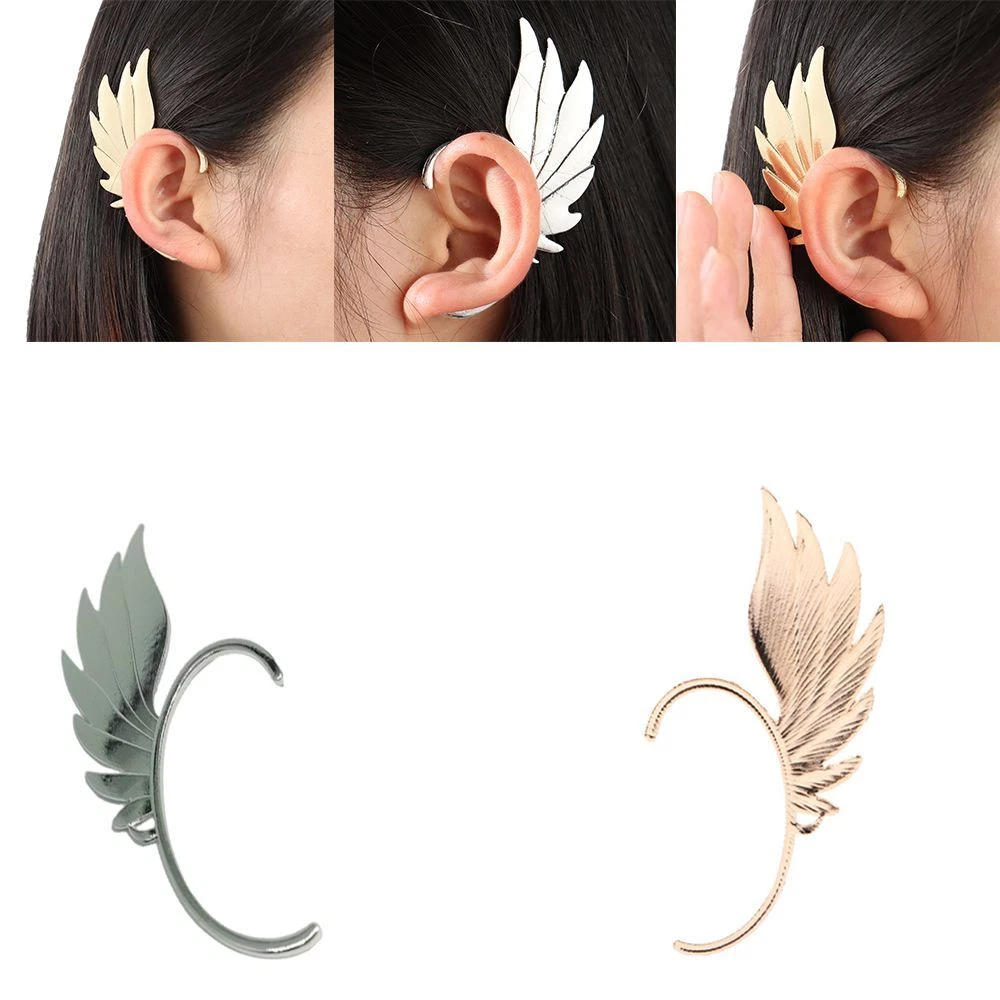 Punk Style Feather Wings Ear Clip Ear Cuff Fairy Chain Man Woman