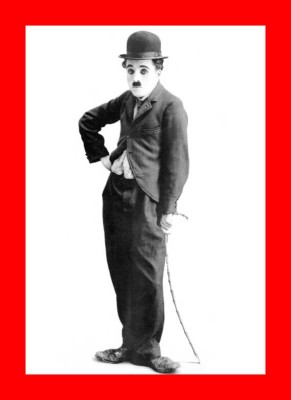 POSTER 35X50 CHARLOT Charlie Chaplin figura intera bastone
