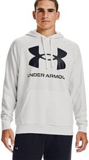 Under Armour Rival Fleece Big Logo Hoodie, Onyx White/Black, Size - Large