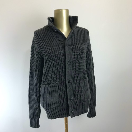 Long Sleeve Gray Knit Cardigan Sweater 