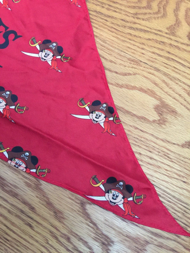 PIRATES OF THE CARIBBEAN BANDANA RED 29"x 13" DISNEY CRUISE MICKEY MOUSE - Picture 8 of 18