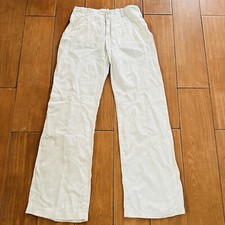 Escada 100 Linen Women's White Pants Size 34  Beige