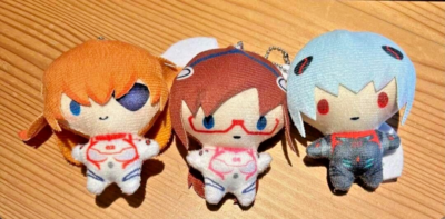 Evangelion Asuka Mari Rei Limited Original Mascot Keychain Plush
