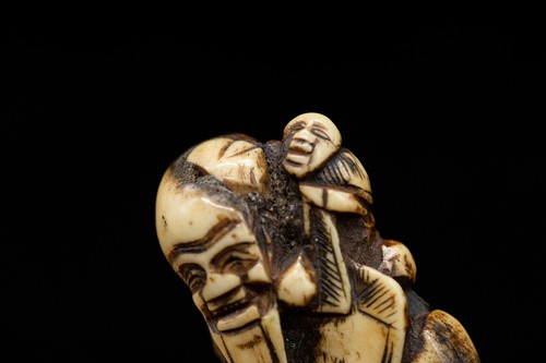 Stag Antler NETSUKE Hermit Japanese Edo - Meiji Antique - Picture 3 of 15