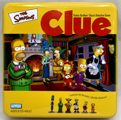 The Simpsons Clue Game 11'' Square Tin (Only) Great for Simpsons Collectors' Bin