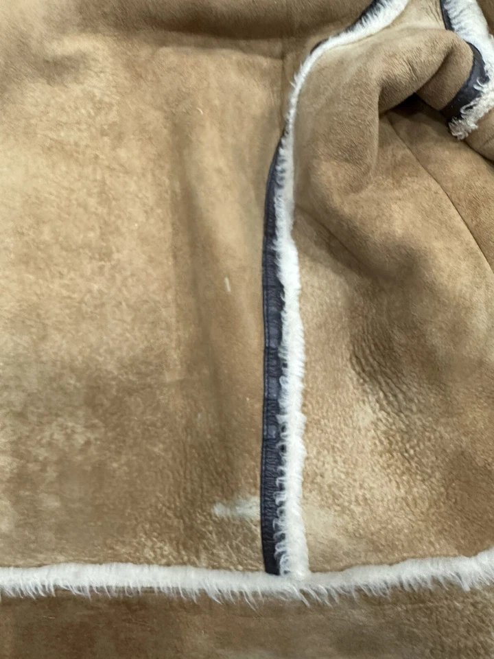 Abrigo pesado de invierno para hombre Phat Farm 2XL cuero Sherpa tostado clima frío vintage Foto 4 de 4