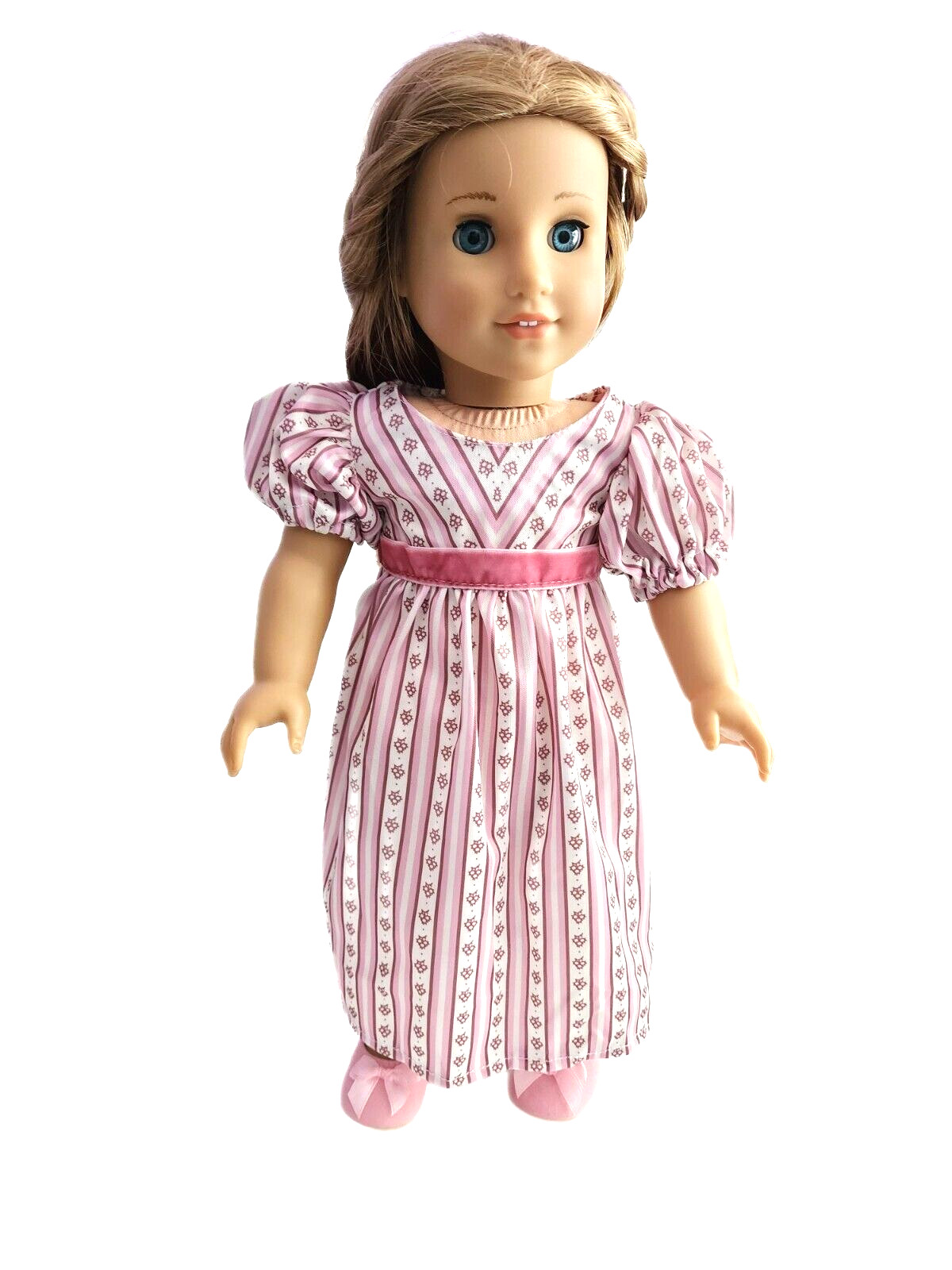 18" Victorian Dress Pink Stripe Brittany's Fit American Girl