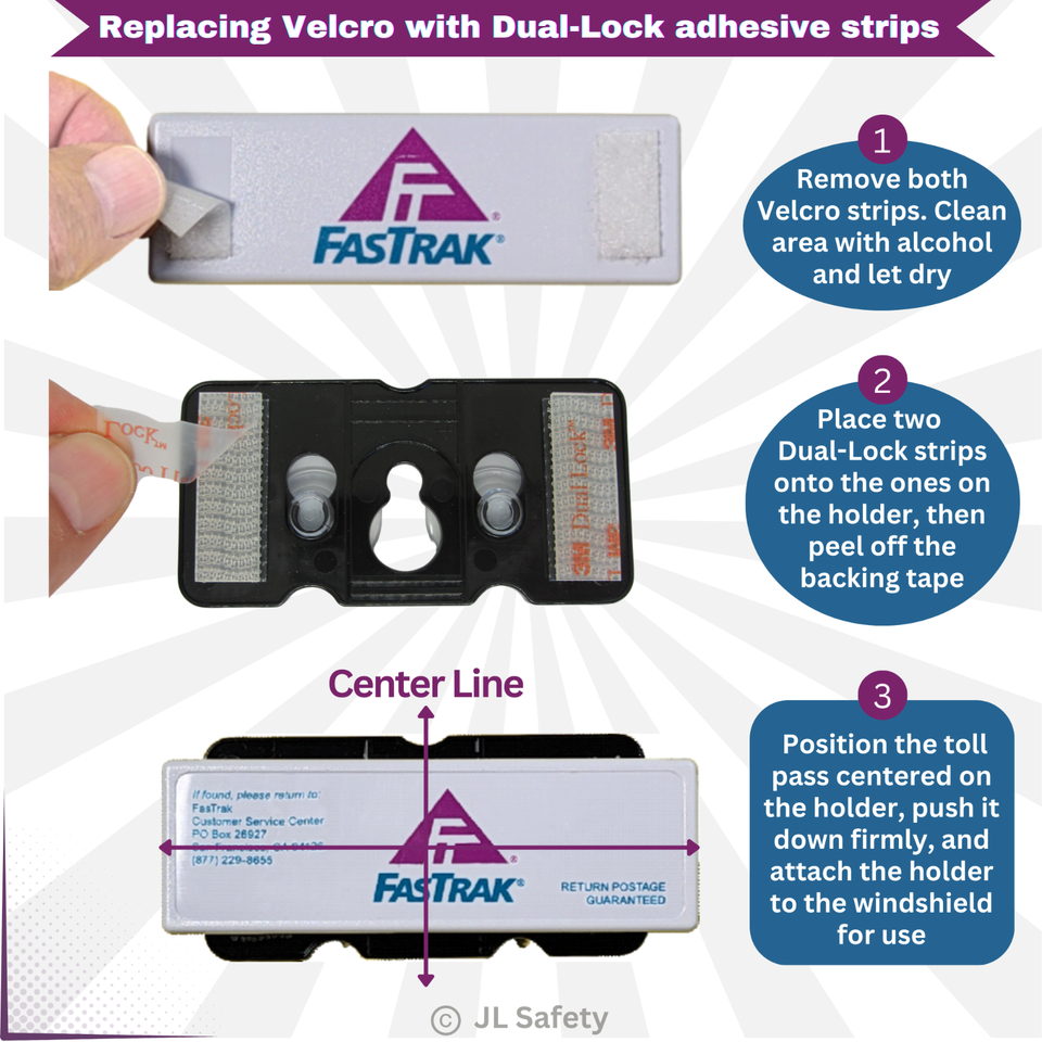 Universal FasTrak Toll Tag Holder. Clear, Fits ALL FasTrak Models. Made ...