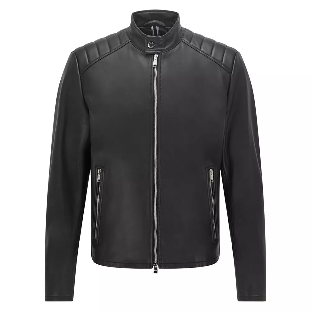 Hugo boss leather biker jacket cheap