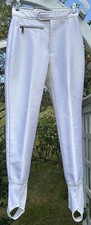 Bogner Vintage White Sheen Women  s Stirrup Ski Pants Made In USA Sz. 8R