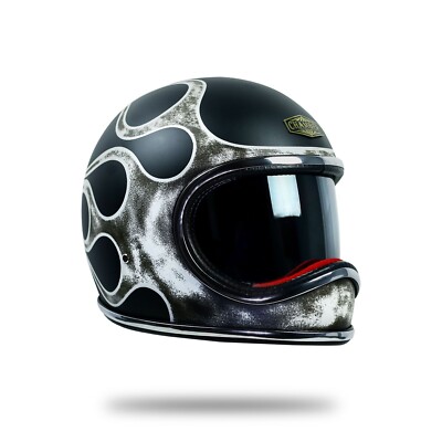 NEW SALE! VINTAGE CUSTOM HELMET MINI TALGON BLACK CAFE RACER CHOPPER MOTORBIKES