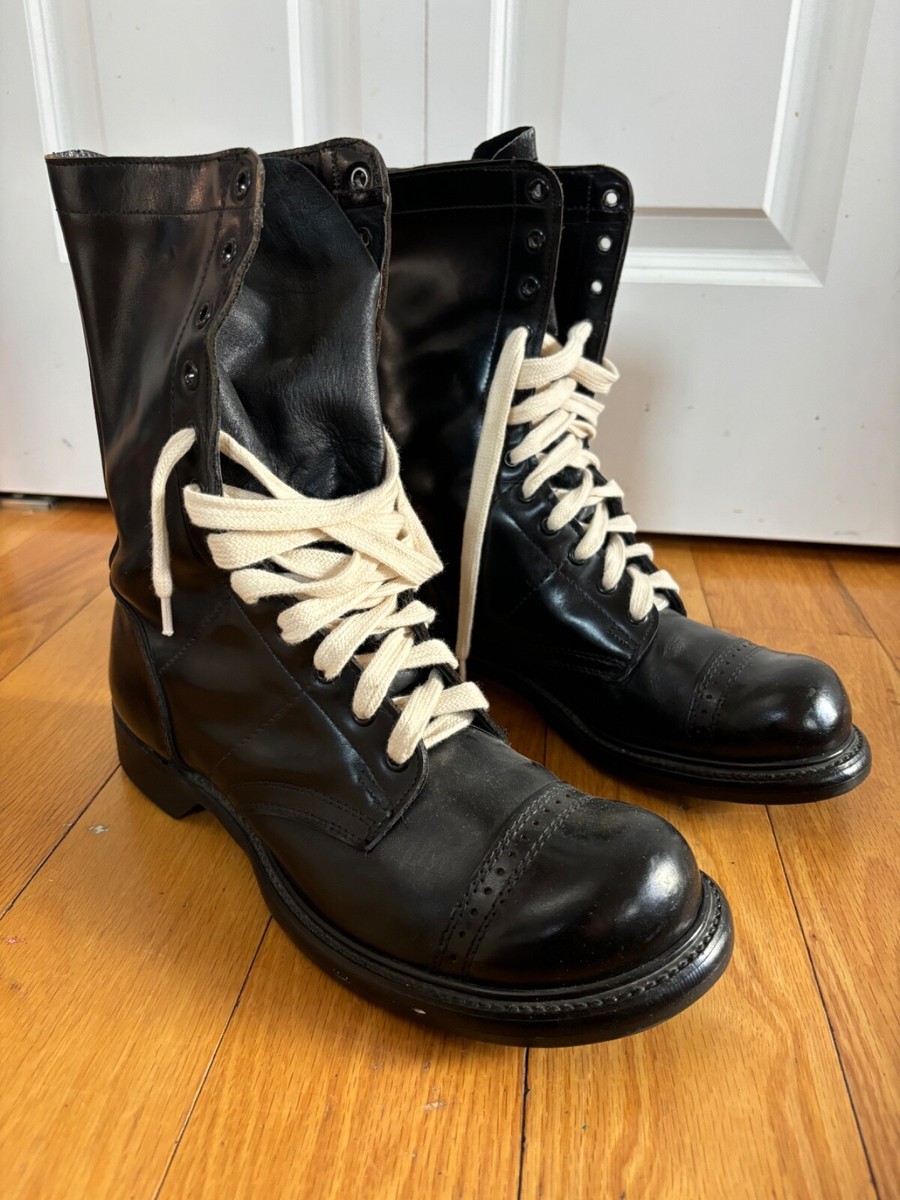 Vintage HH no.975 Black Leather Paratrooper Military ARMY Jump