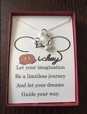 Mickey Inspired Austrian Rhinestone Necklace w/ poem