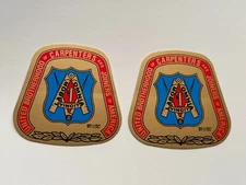 UNITED BROTHERHOOD of CARPENTERS "GOLD" VINYL HARDHAT DECALS "Union Made USA"