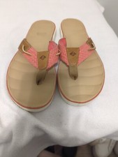 Sperry Top-Sider Parrotfish Ombre Rope Pink Flip Flops Sandals Womens Sz 9.5 M