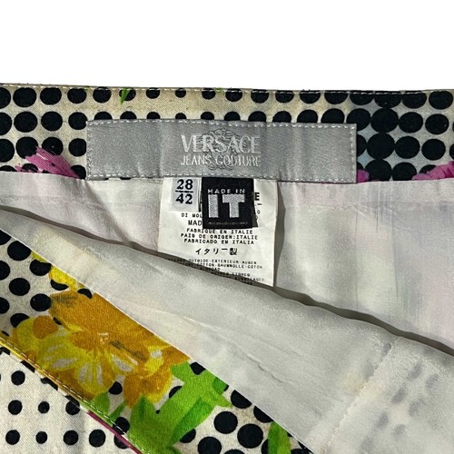 Versace Jeans Couture Vintage Women White Floral Short Pencil Skirt Size 28|42 - Picture 4 of 7