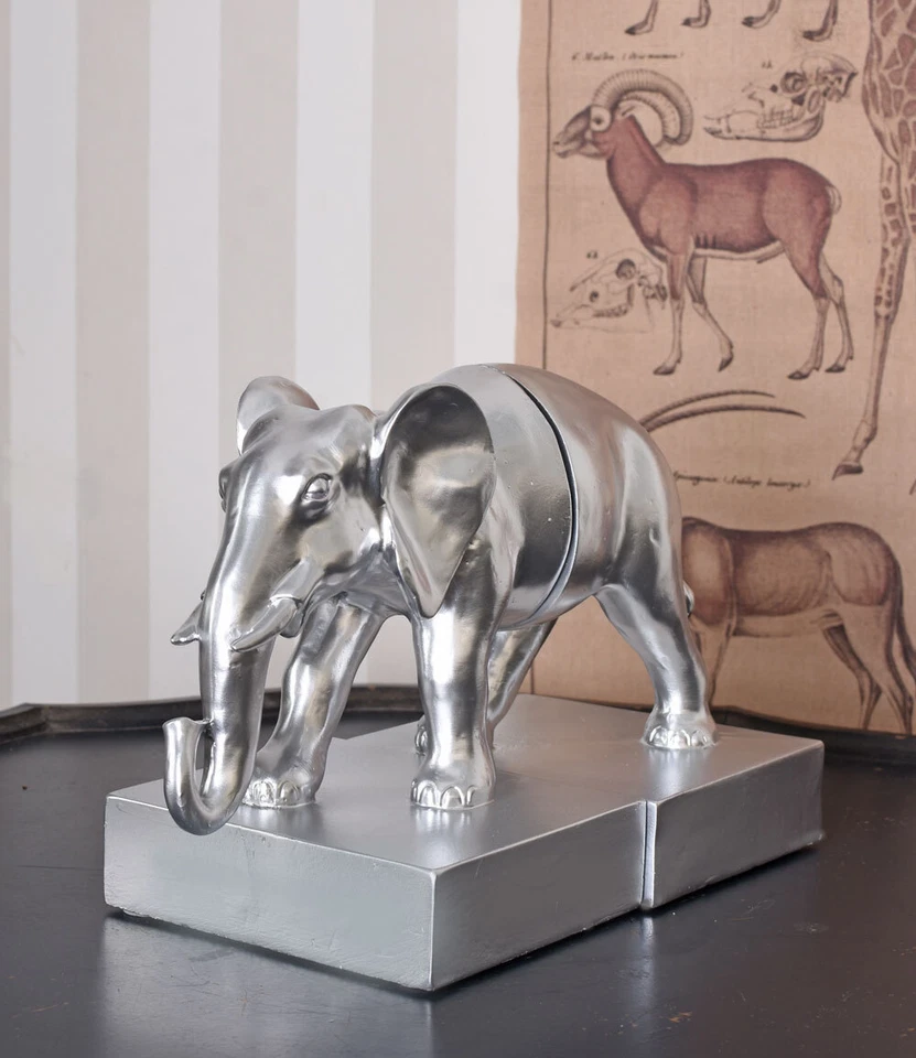Buchstützen Elephant Silber Tierfigur Elefantenfigur Dekofigur Urban Jungle - Bild 3 von 4