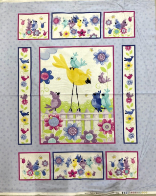 SUSYBEE-BIRD'S BUDDIES QUILT PANEL #SB20380-620-LILAC FOR HAMIL - 35 1/2'' x 43''