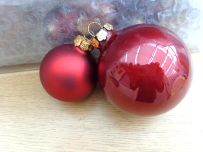 36 St. Christbaumkugel Konvolut  20x 5+ 16x 7 cm Weinrot Bordeaux unbenutzt, TOP