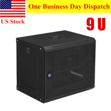 9U Wall Mount Server Cabinet Network Rack With Vented Enclosure Deep Door Lock