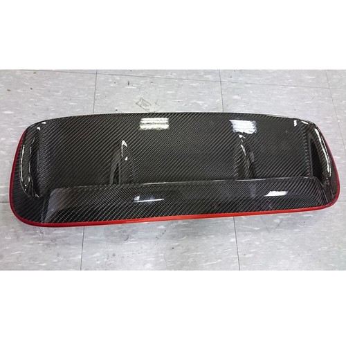 Carbon + RED For Subaru WRX 4th 4DR STI CS Front Hood Scoop Vent Cover Trim - Picture 4 of 10