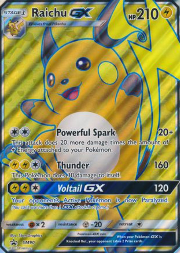 Raichu GX SM90 Full Art Promo - Pokemon TCG Shining Legends - English - NM