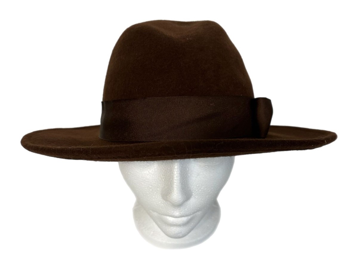 Vintage Brown Wide-Brim Wool Felt Women\'s Hat with Leather Band 7 1/8 Classic Bailey Brown Lite Felt Cowboy Hat - Size 7 1/8  main image 3