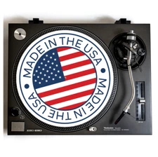 DJ Turntable Slipmat For Vinyl Records Fits 12" DJ Slip Mat Made In The USA Flag