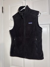 Pategonia Classic Synchilla Women's Fleece Vest "ViaCom" Black Size S Pre-Owned