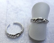 Adjustable Sterling Silver Eye Toe/Pinky/Finger Ring 925 - 170B8