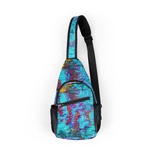 Colorful Abstract Chest Bag, Sling Bag for Festivals, Hiking, Travel, Unique