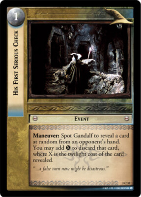 1x  His First Serious Check - 3C33 - Foil Damaged Realms of the Elf-lords