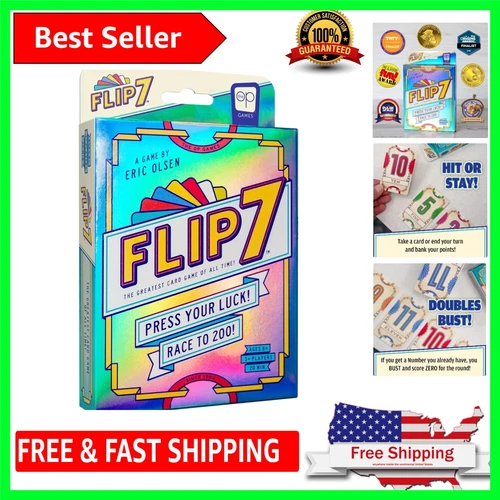 Flip 7, The Ultimate Blend of Press Your Luck and Strategy, Fast-Paced Addict...