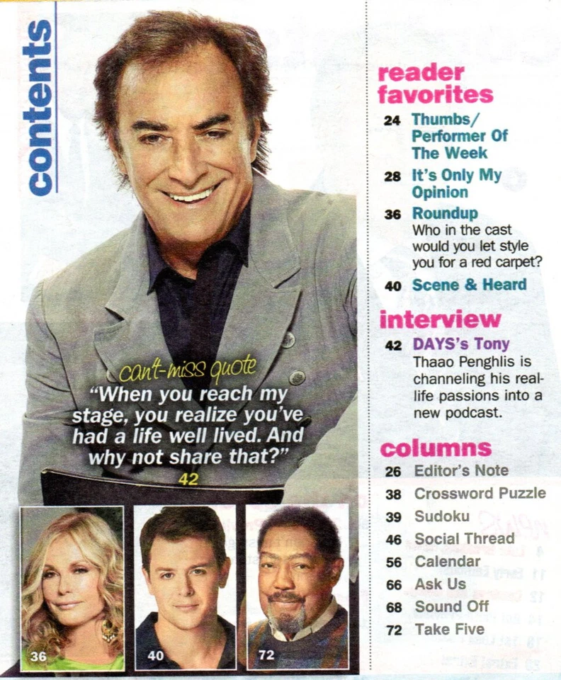 SOAP OPERA DIGEST September 11 2023 John Aniston Suzanne Rogers Thaao Penghlis - Image 3 of 4