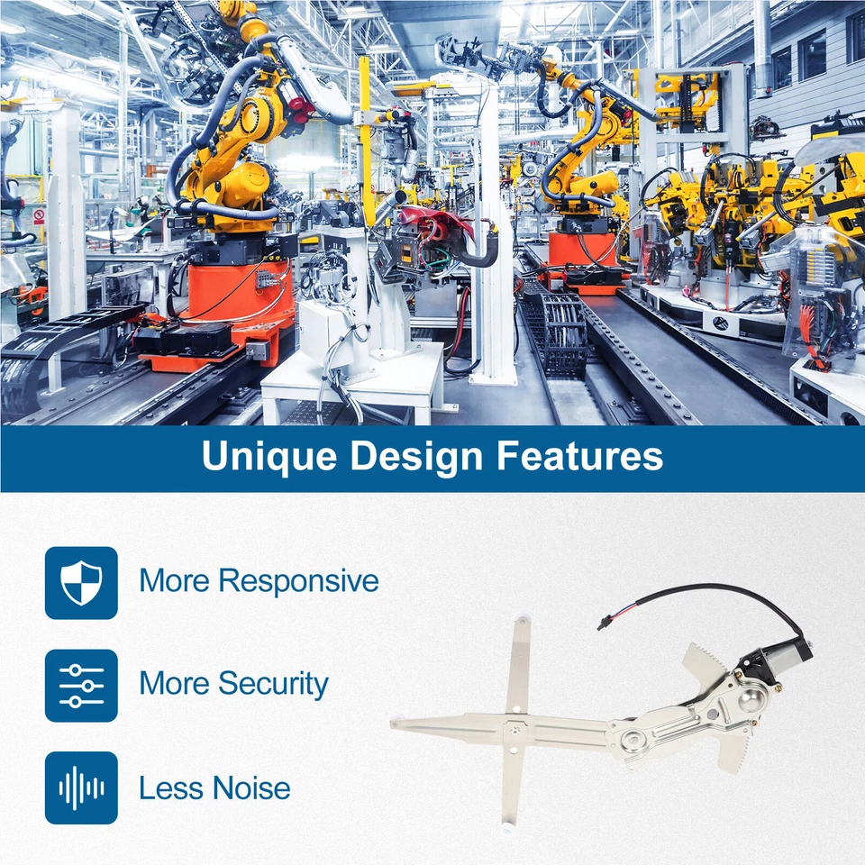 Par de reguladores de ventana delantera con motor para Pontiac Firebird Chevy Camaro 1993-2002 Foto 4 de 4