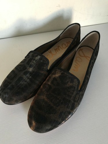 Sam Edelman Shoes Hurlie Leopard Shimmer Flats Black Bronze Size 9 M New - Picture 7 of 11