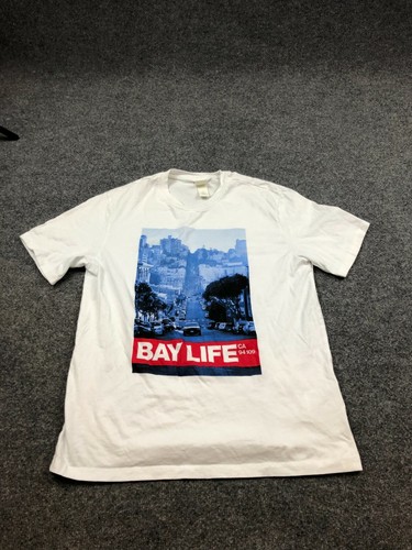 H\u0026M Graphic T-Shirt White Men's Size M 