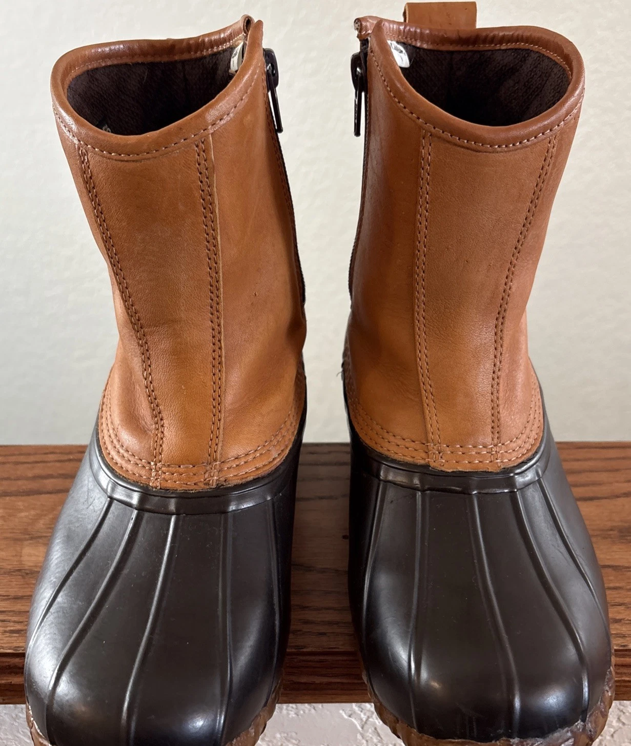 Cabelas Duck Boots Men 8 High Top Side Zip Steel Shank Brown Insulated Classic