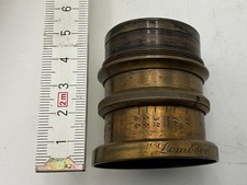 Vintage brass Ultra Rapid Bausch Lomb type lens working iris large format