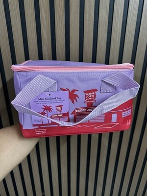 New Trader Joe's Mini Insulated Cooler Bag 1.5 Gal Tote '' Purple''