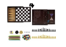 Classic Games 10-in-1 Wood Game Center – Chinese Checkers, Backgammon & More