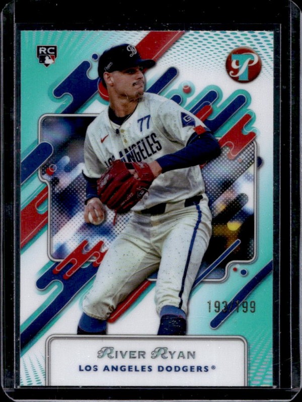 2025 Topps Pristine River Ryan RC Aqua Refractor Rookie #/199 Dodgers